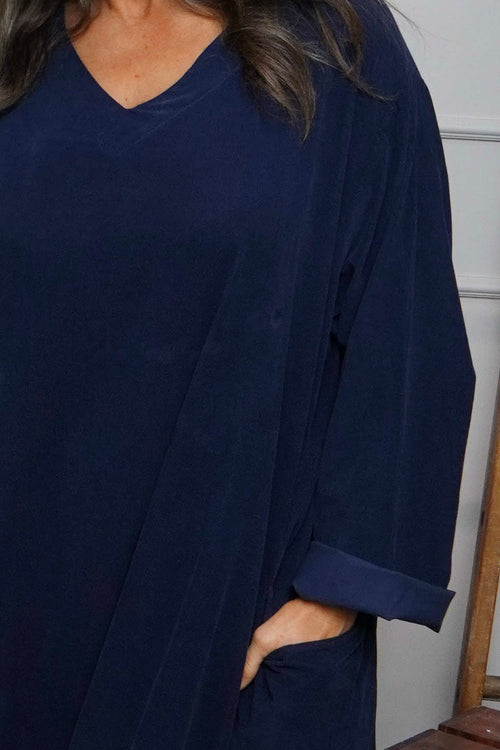 Cerys Cord Pocket Dress Navy - Image 3