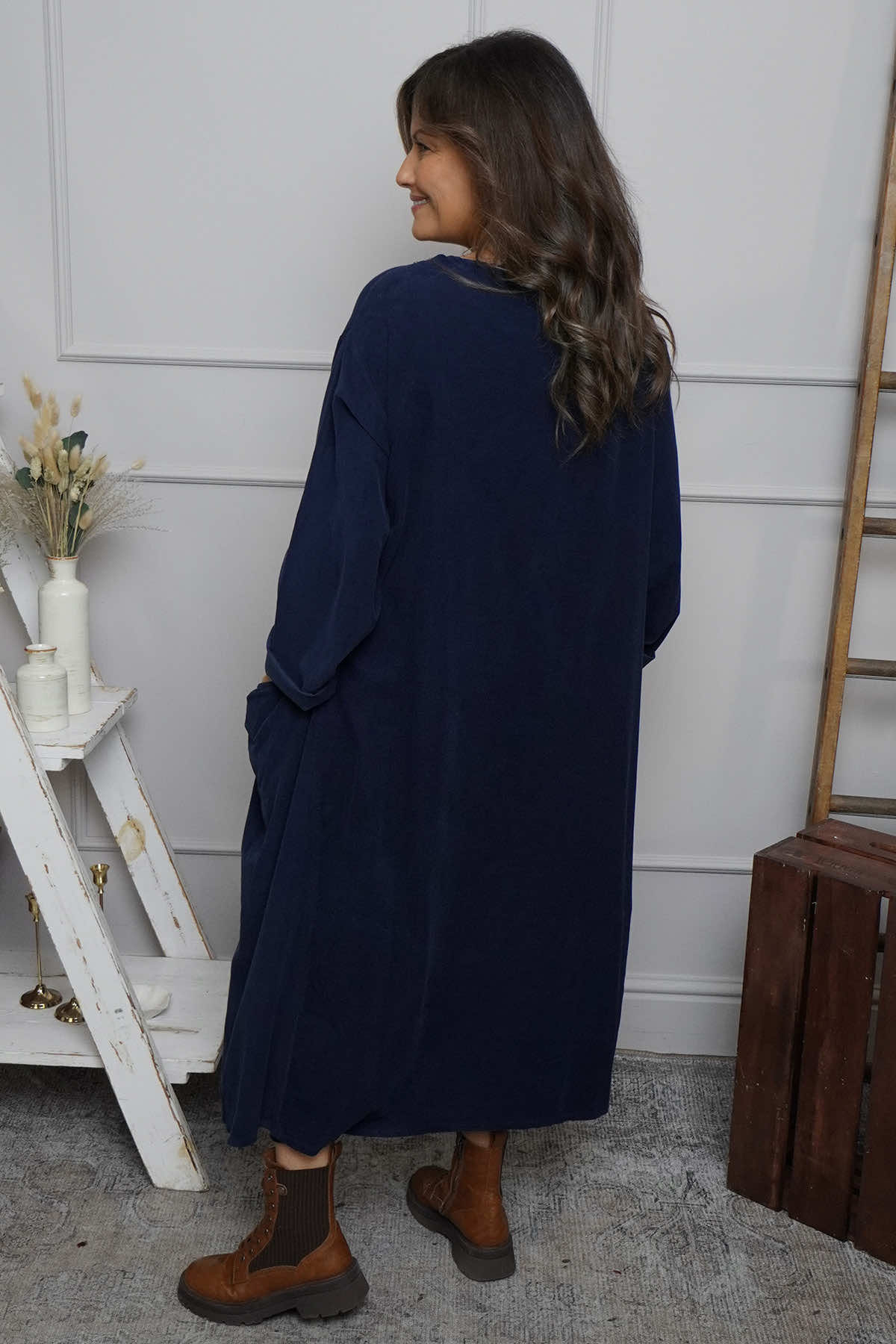 Cerys Cord Pocket Dress Navy