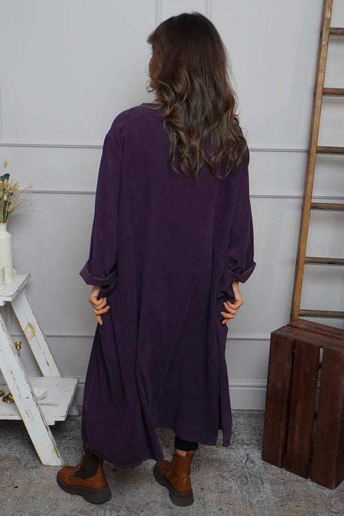 Cerys Cord Pocket Dress Purple - Image 4