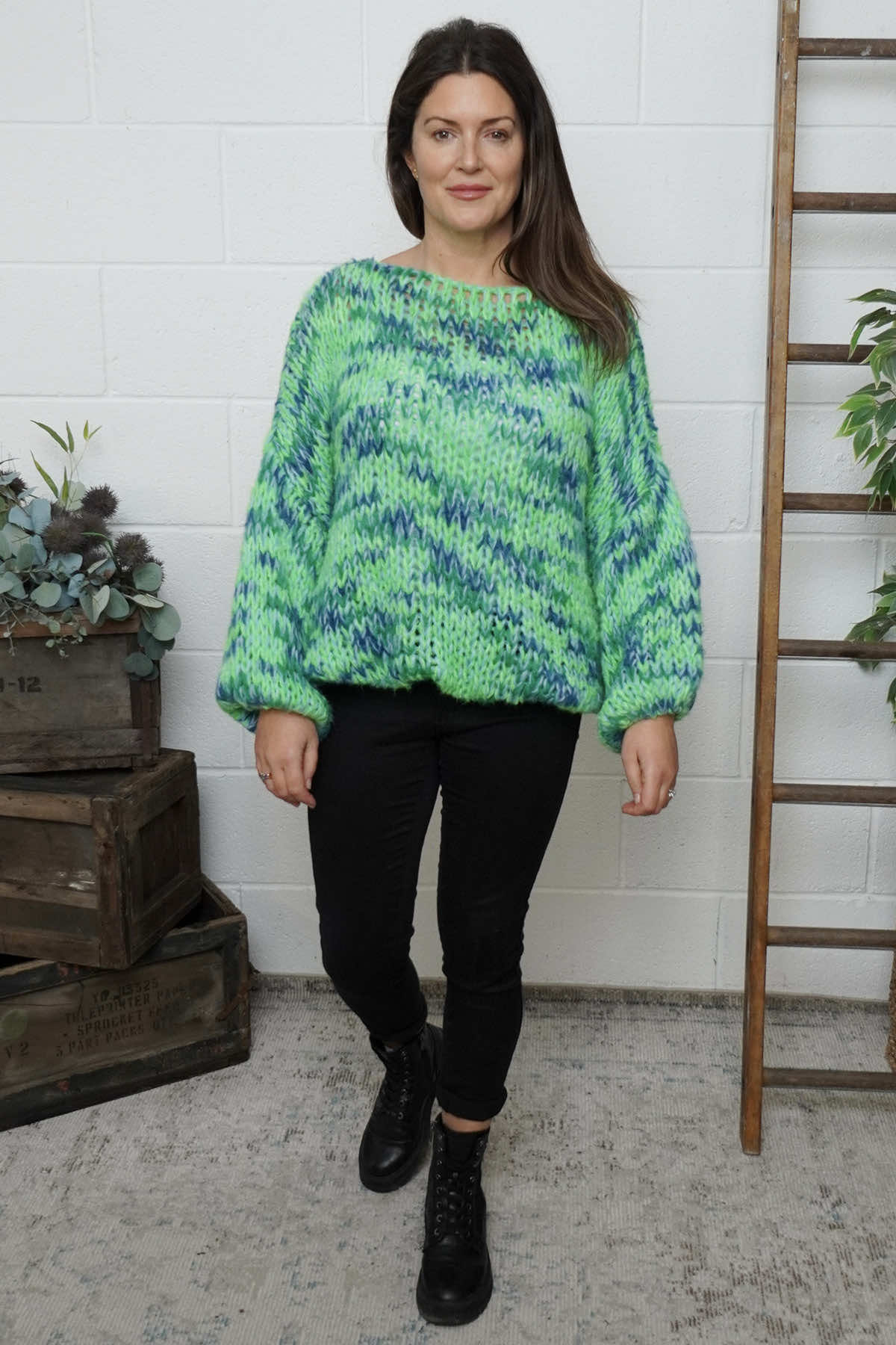Leatrice Knitted Jumper Green