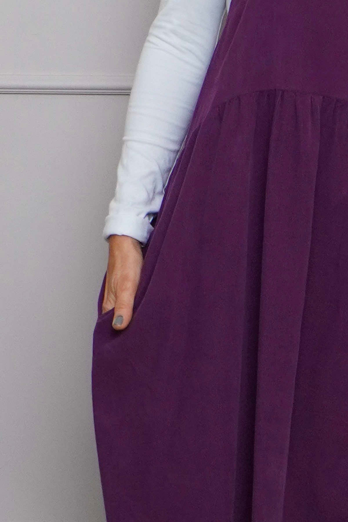 Meredith Needlecord Pinafore Purple