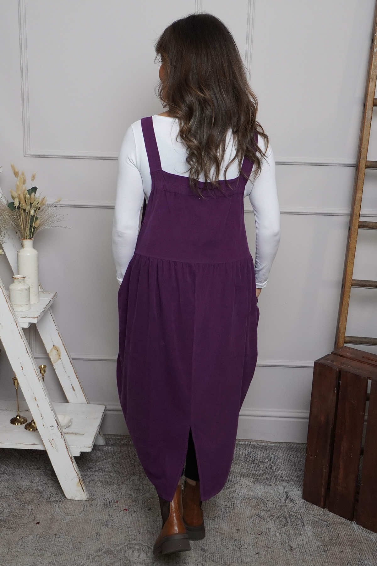Meredith Needlecord Pinafore Purple