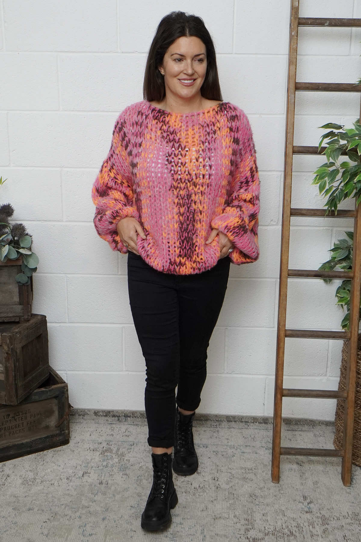 Leatrice Knitted Jumper Fuchsia
