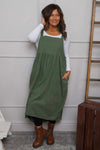 Meredith Needlecord Pinafore Khaki