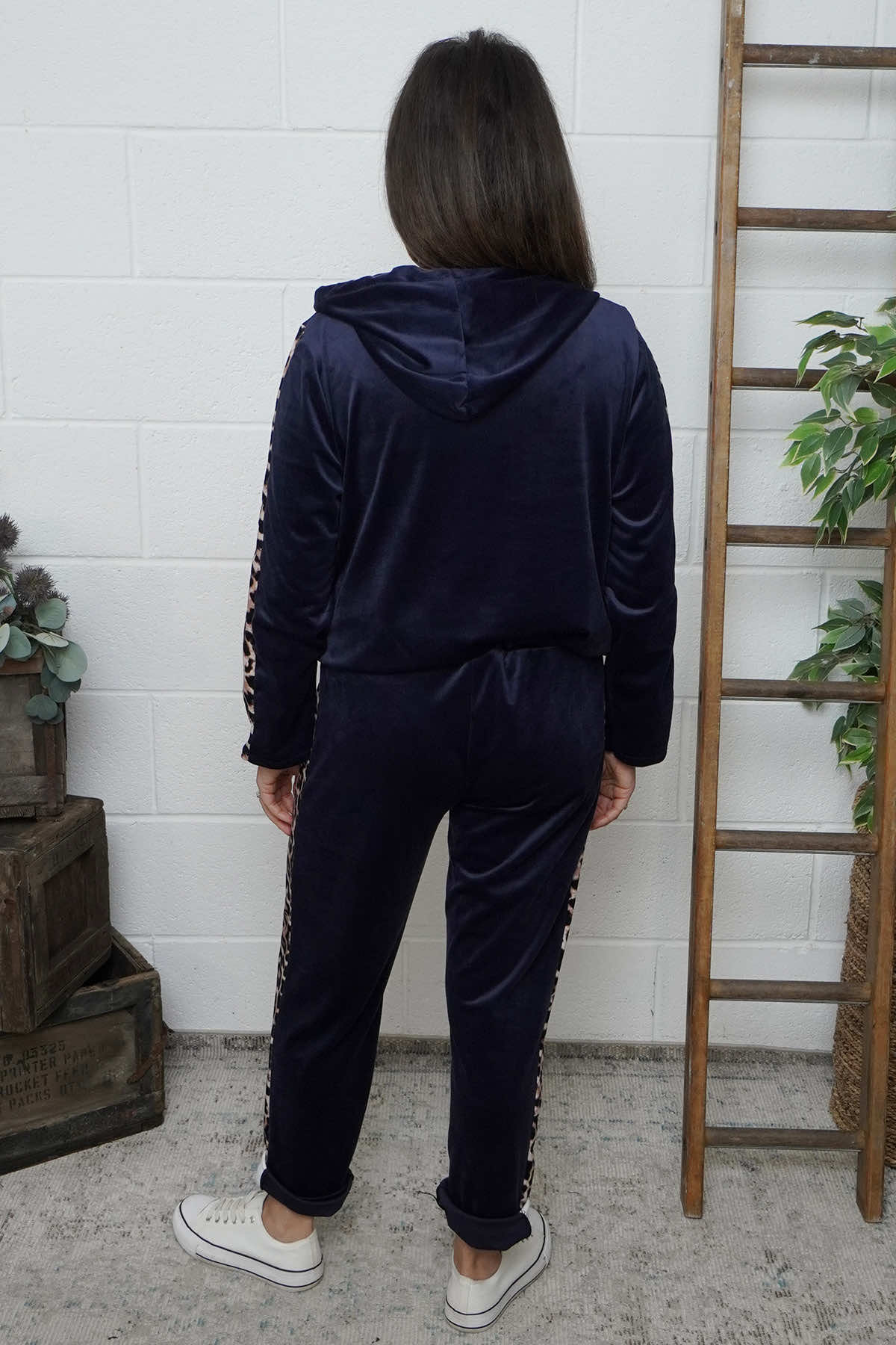 Phillida Leopard Trousers Navy