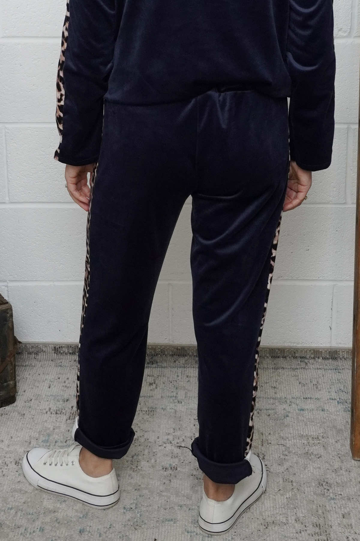 Phillida Leopard Trousers Navy
