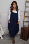 Meredith Needlecord Pinafore Navy