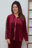 Rochelle Leopard Zip Hooded Top Wine