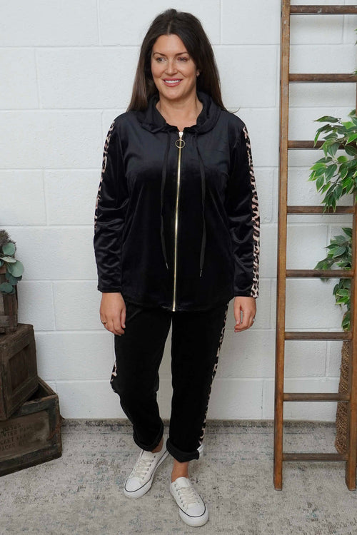 Phillida Leopard Trousers Black - Image 3