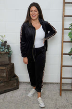 Phillida Leopard Trousers Black Black - Phillida Leopard Trousers Black