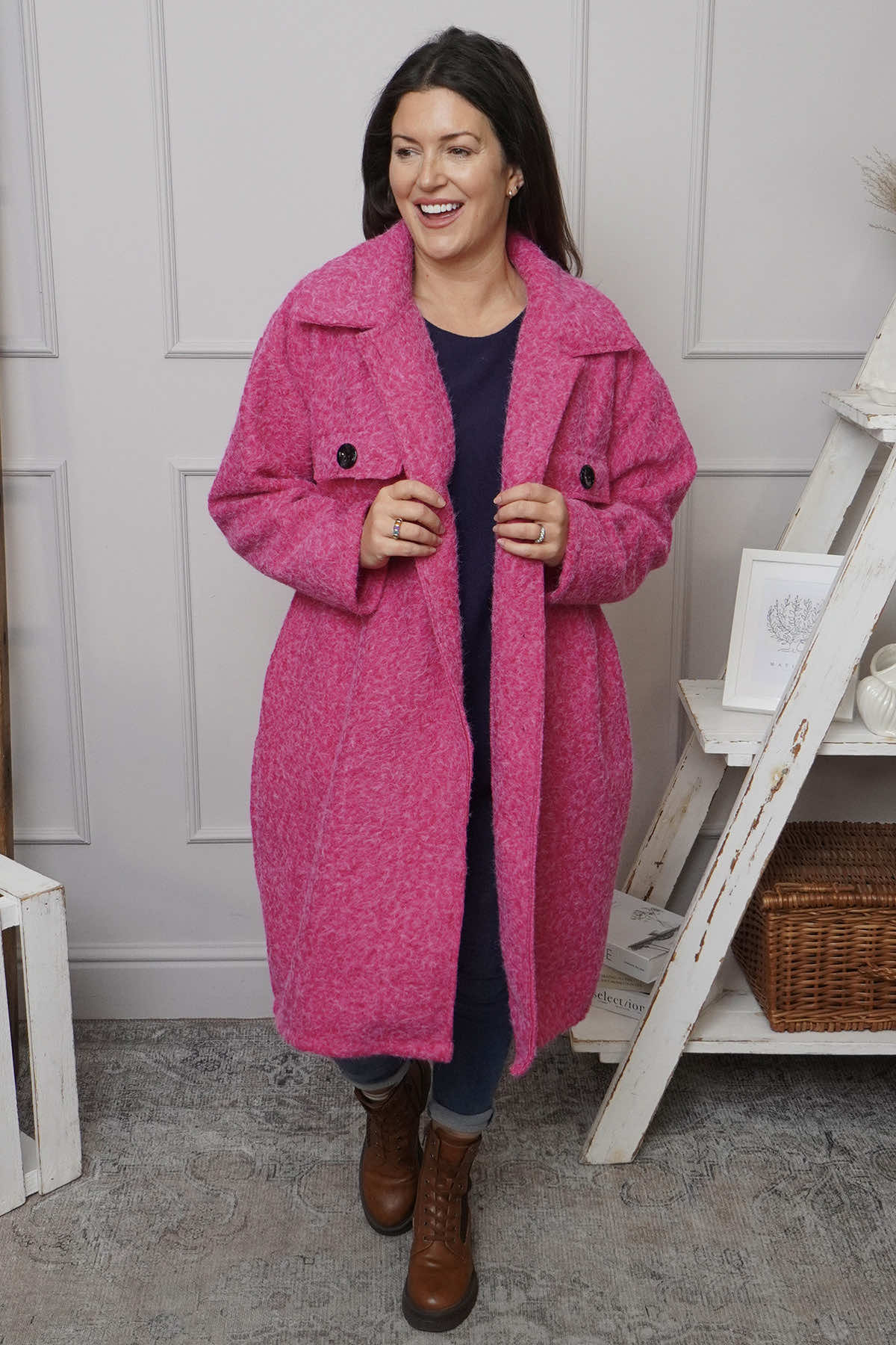 Chrysanta Coat Fuchsia