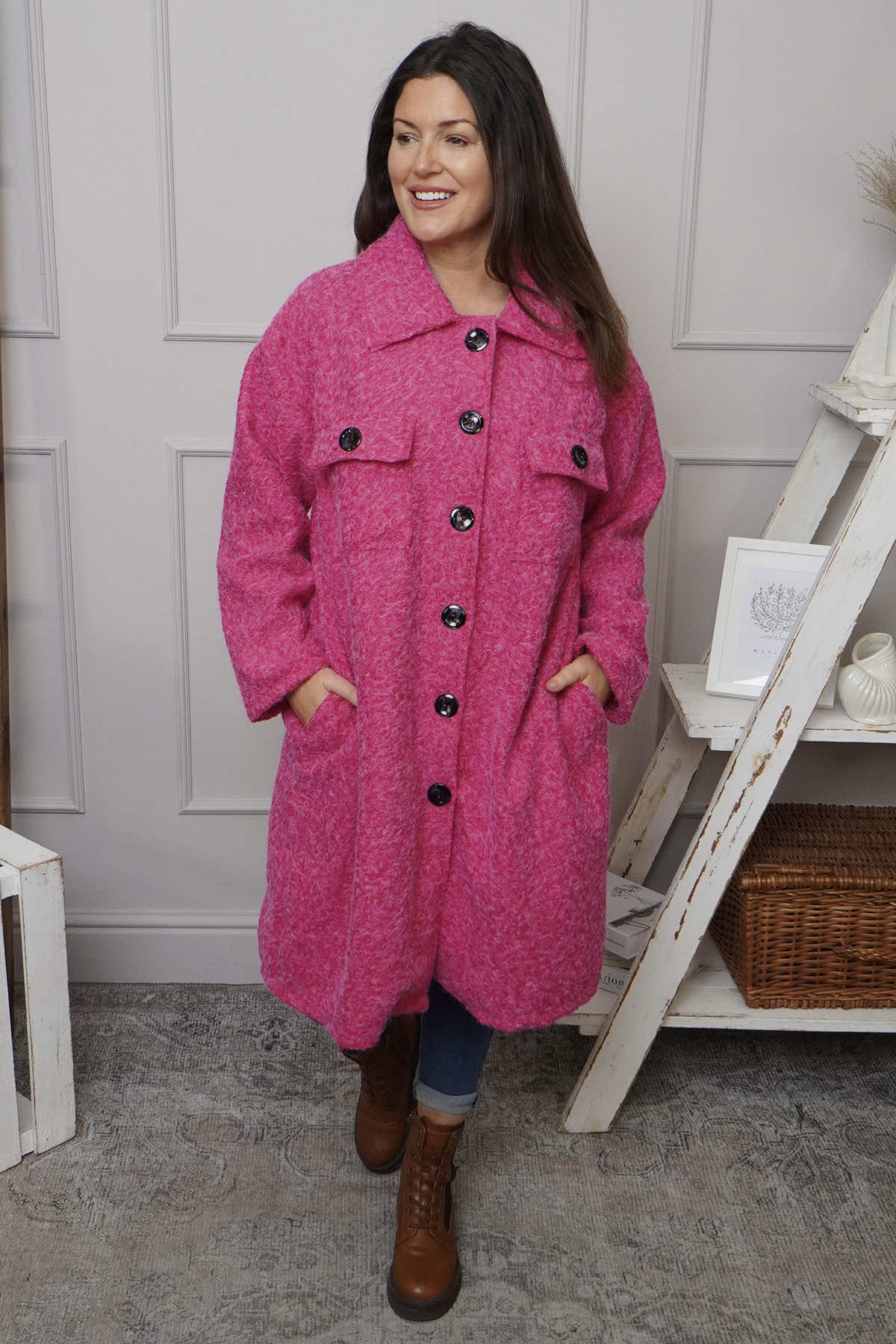 Chrysanta Coat Fuchsia