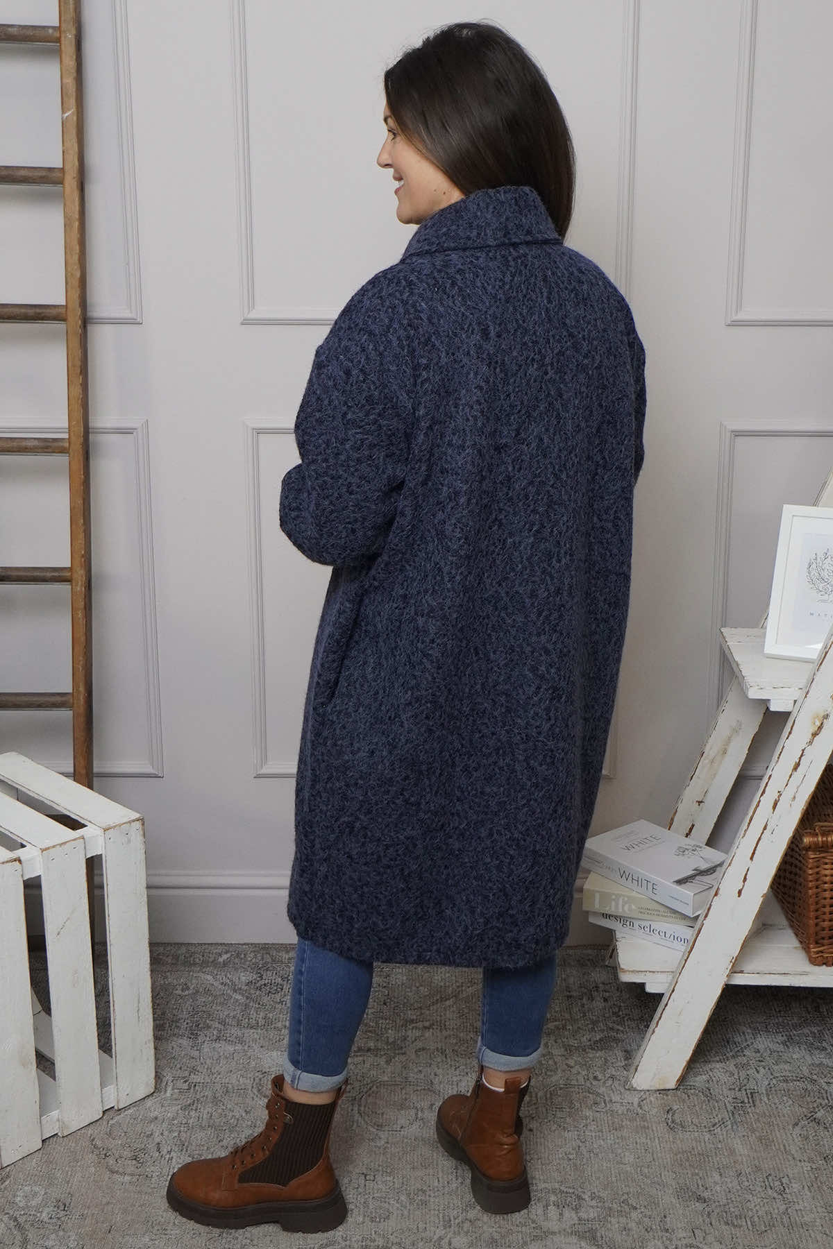 Chrysanta Coat Navy