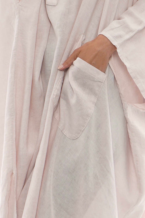 Elham Washed Linen Dress Pink - Image 5