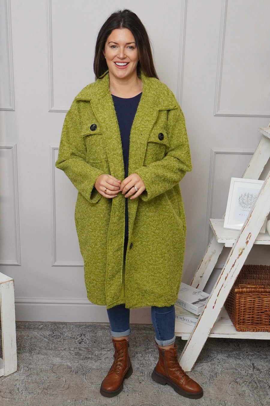 Chrysanta Coat Green