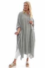 Elham Washed Linen Dress Mid Grey Mid Grey - Elham Washed Linen Dress Mid Grey