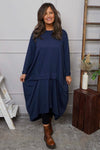 Lotus Cotton Dress Navy