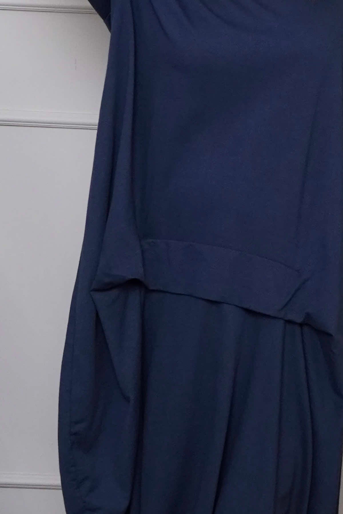 Lotus Cotton Dress Navy