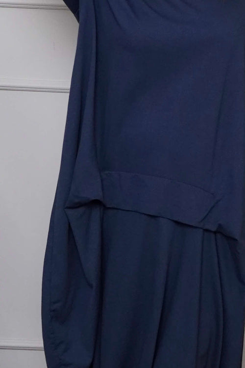Lotus Cotton Dress Navy - Image 3