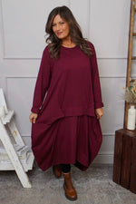 Lotus Cotton Dress Burgundy Burgundy - Lotus Cotton Dress Burgundy