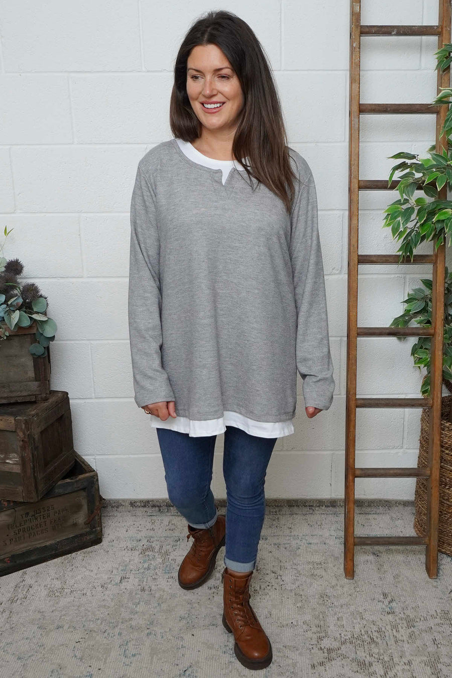 Casiane Top Grey