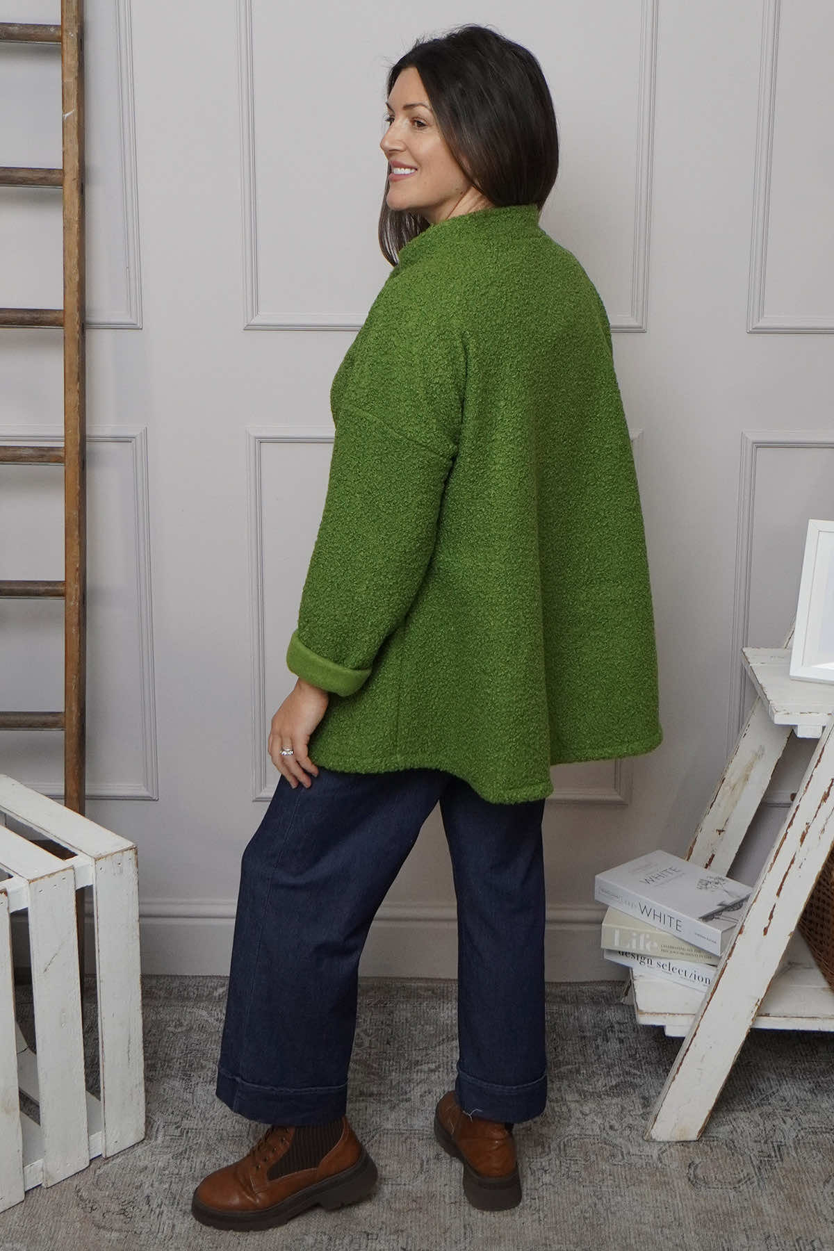 Shona Boucle Jacket Green