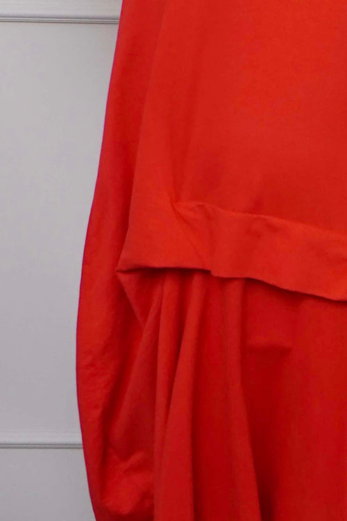 Lotus Cotton Dress Red - Image 3