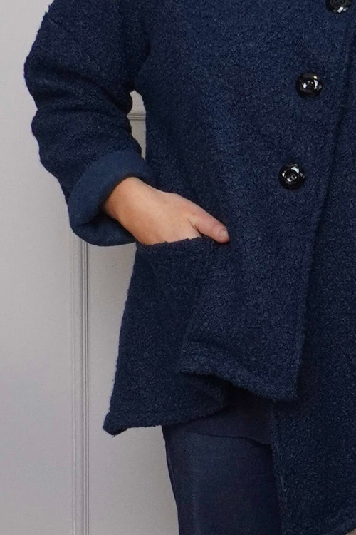 Shona Boucle Jacket Navy - Image 3