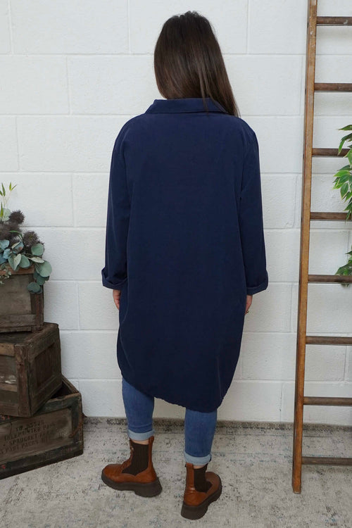 Lizzie Needlecord Button Tunic Navy - Image 4