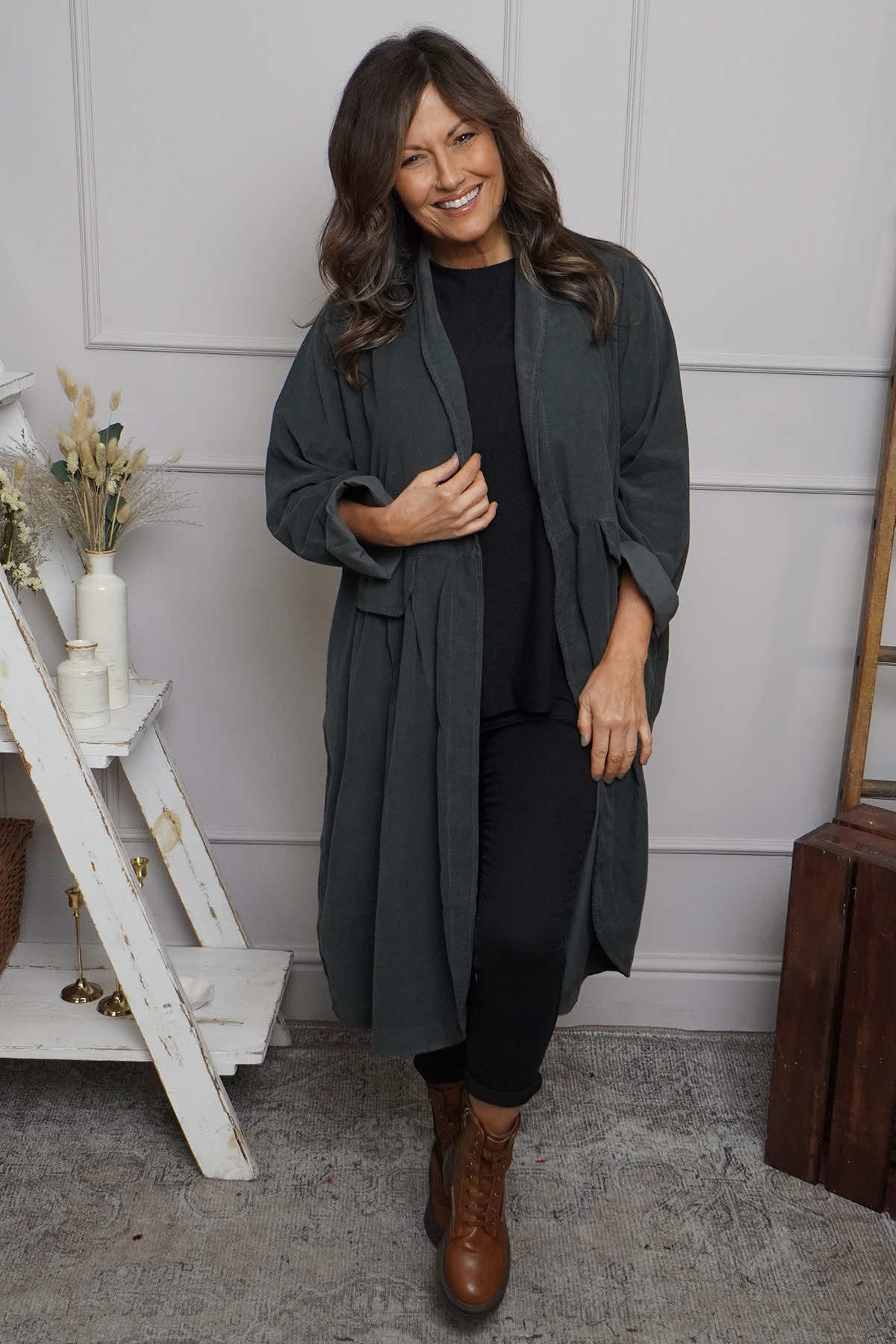 Kapri Needlecord Jacket Mid Grey