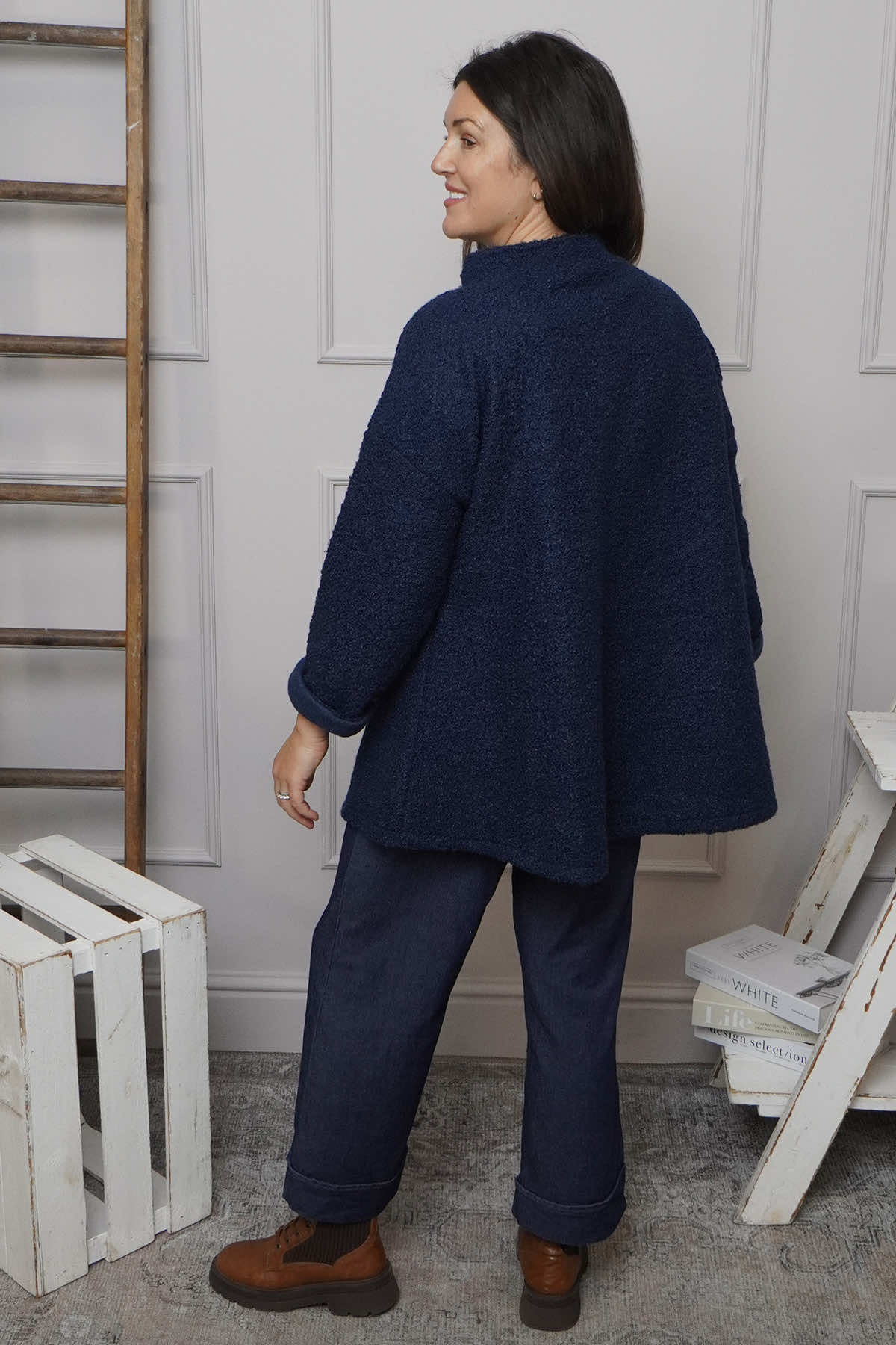 Shona Boucle Jacket Navy