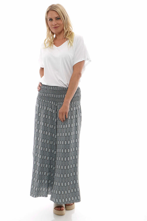 Renelle Pattern Culottes Mid Grey