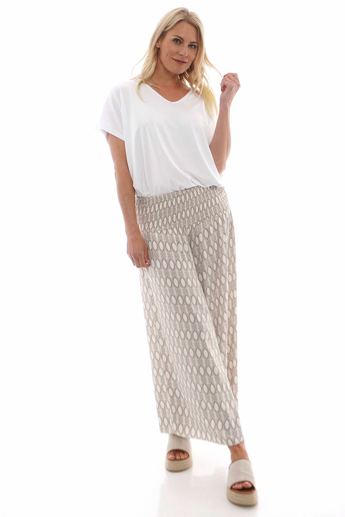 Renelle Pattern Culottes Stone