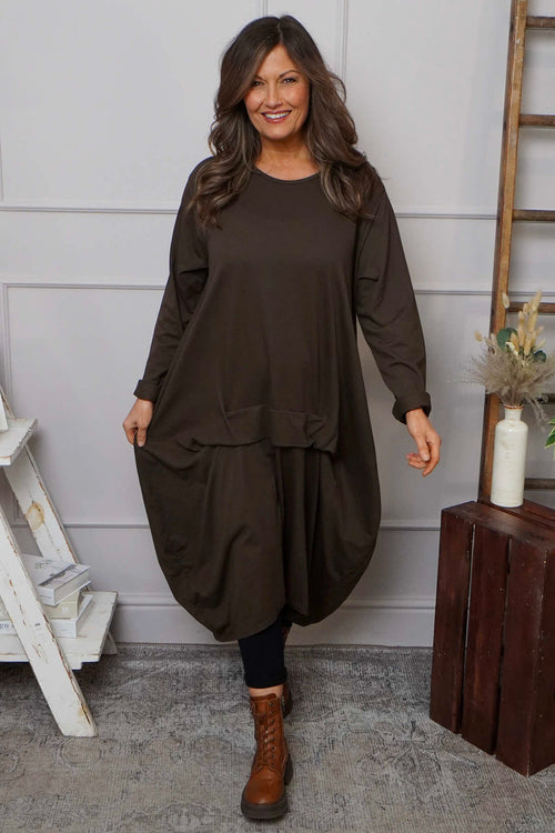 Lotus Cotton Dress Cocoa