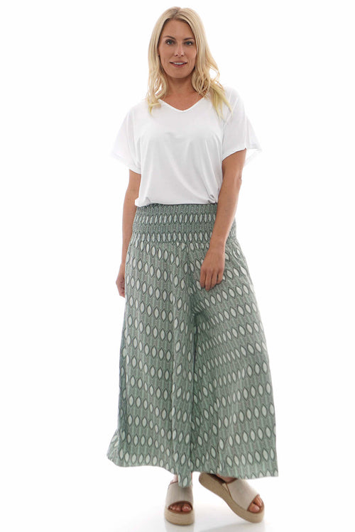 Renelle Pattern Culottes Sage Green
