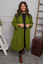 Kapri Needlecord Jacket Olive Olive - Kapri Needlecord Jacket Olive