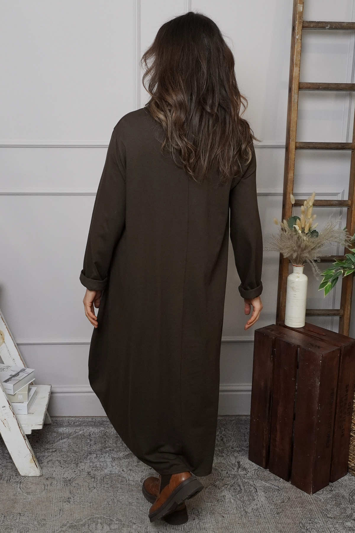 Lotus Cotton Dress Cocoa