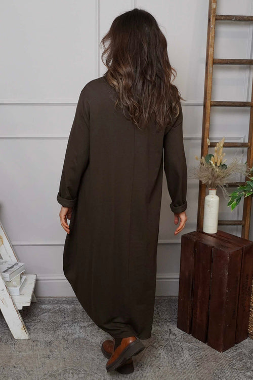 Lotus Cotton Dress Cocoa - Image 4