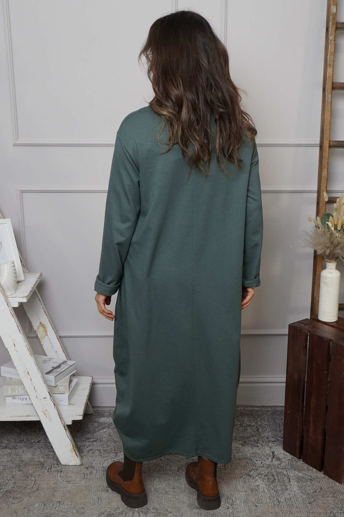Lotus Cotton Dress Sage Green