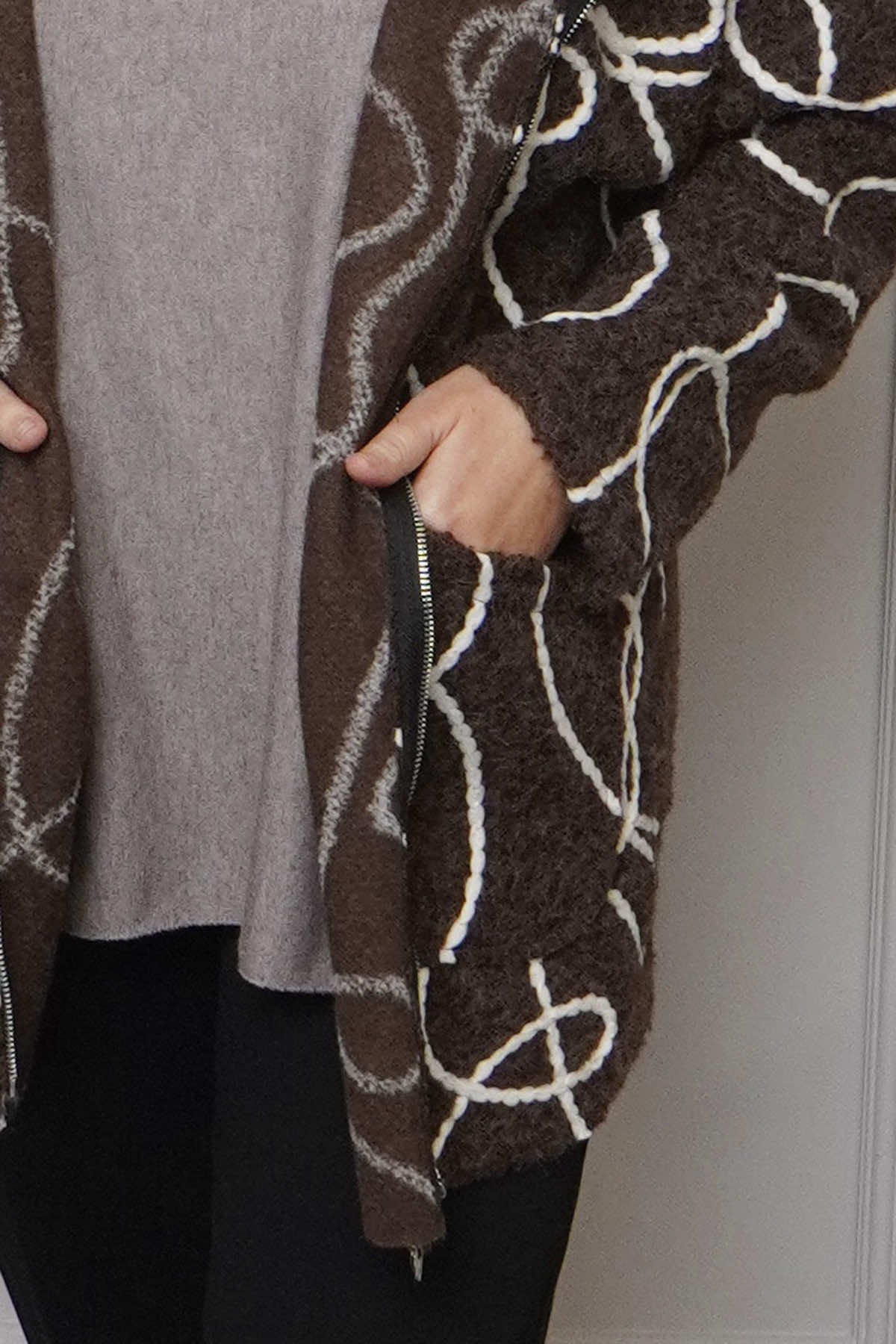 Olympia Embroidered Pattern Wool Jacket Cocoa