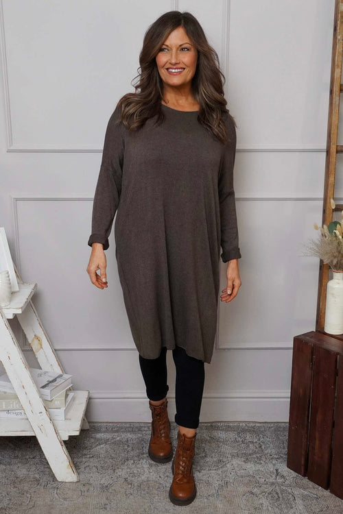 Maggie Knitted Tunic Cocoa - Image 3