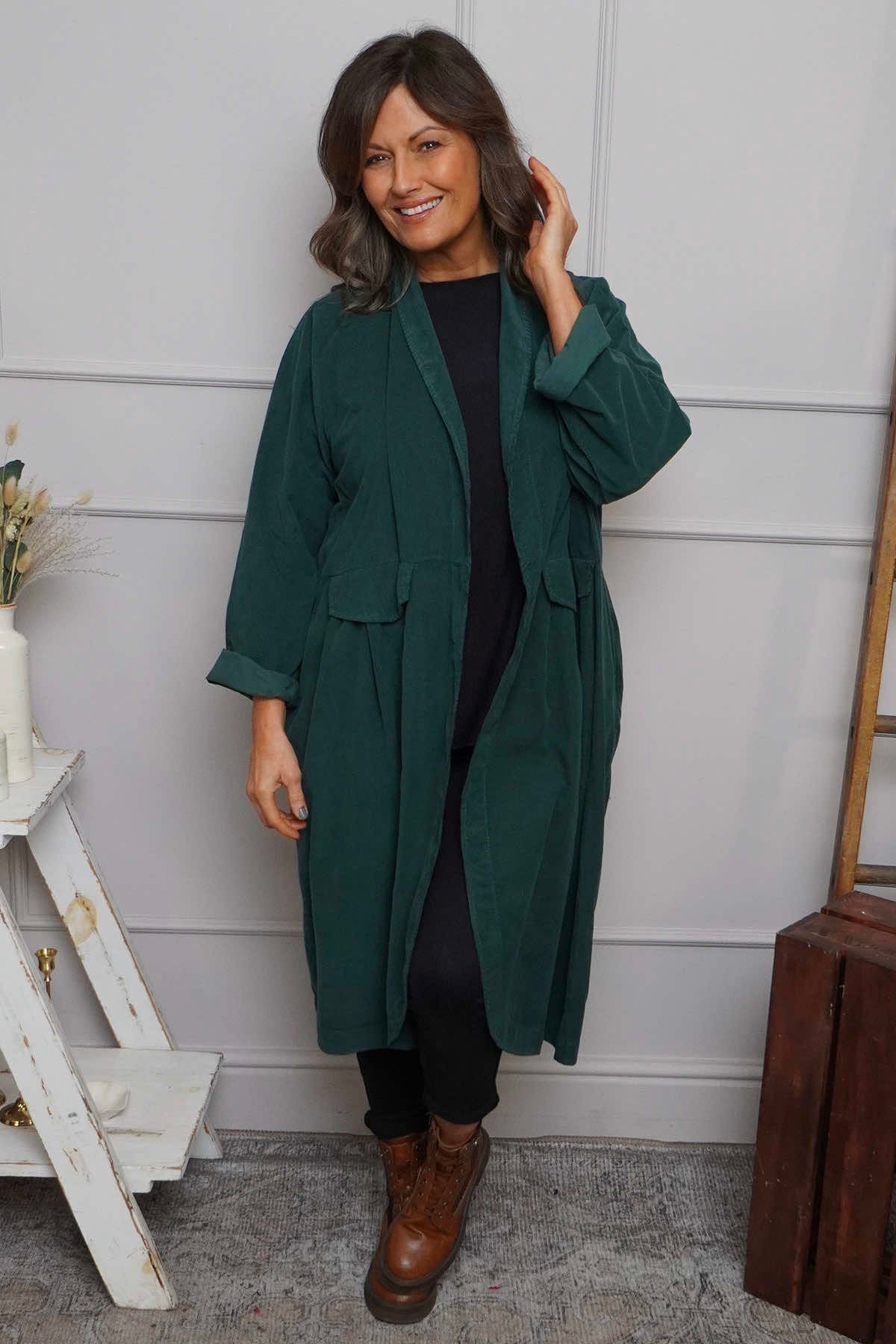 Kapri Needlecord Jacket Bottle Green