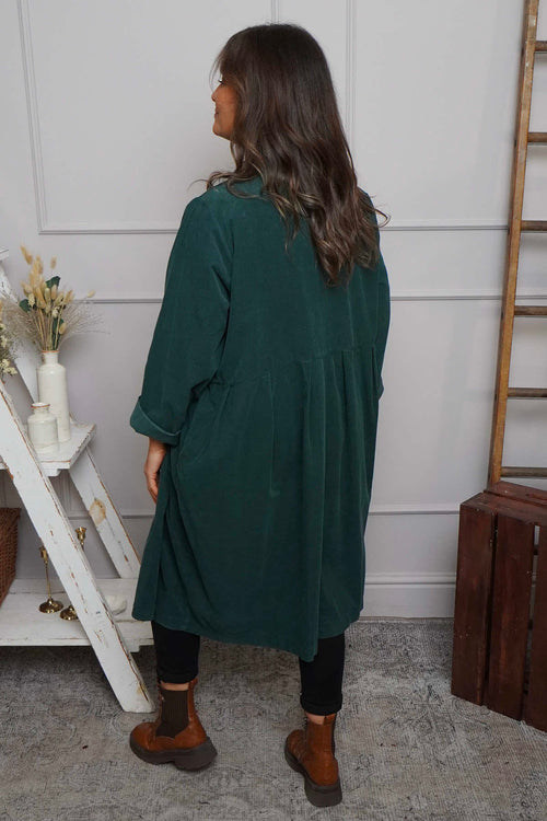 Kapri Needlecord Jacket Bottle Green - Image 4