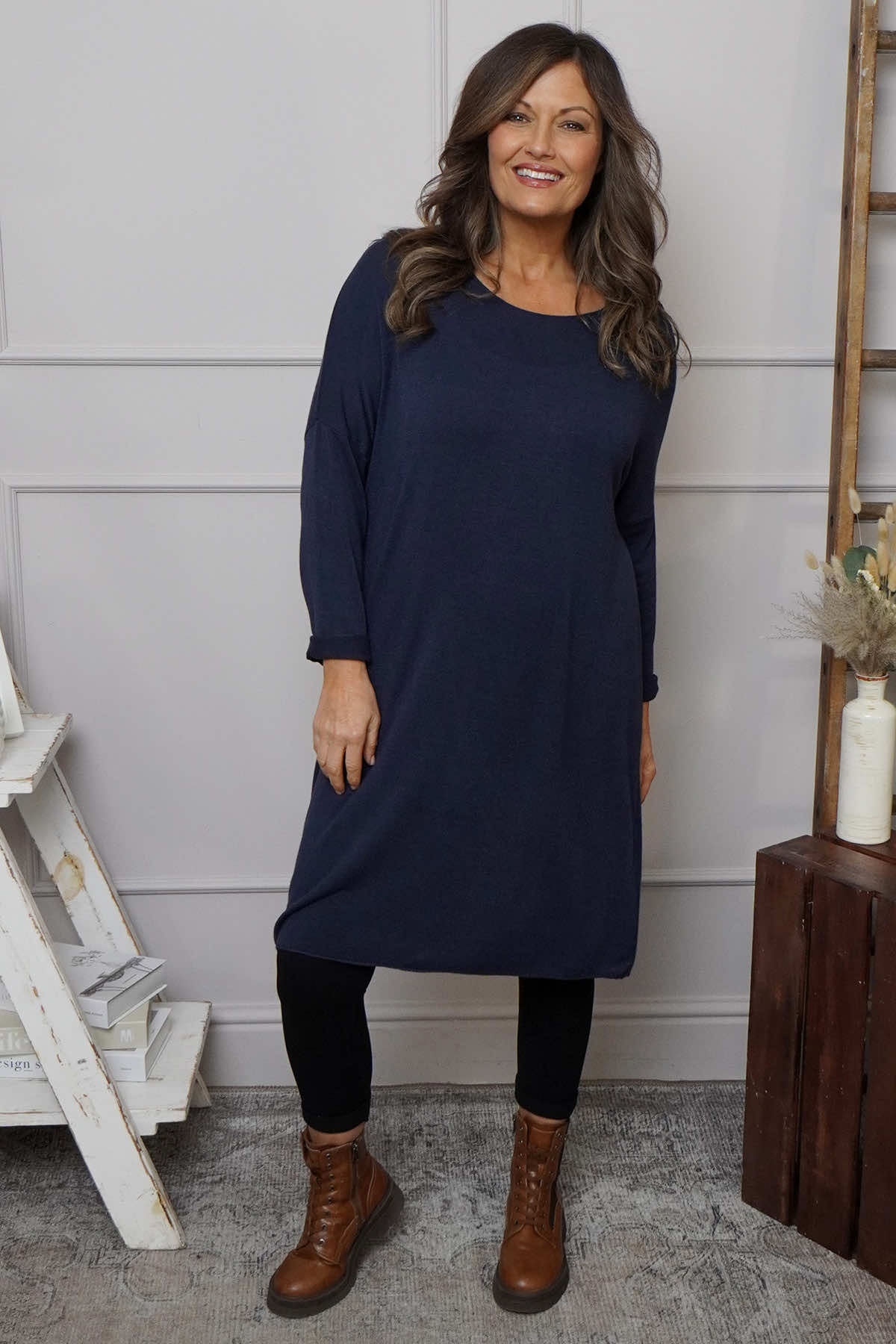 Maggie Knitted Tunic Navy