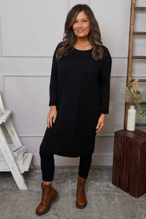 Maggie Knitted Tunic Black - Image 2