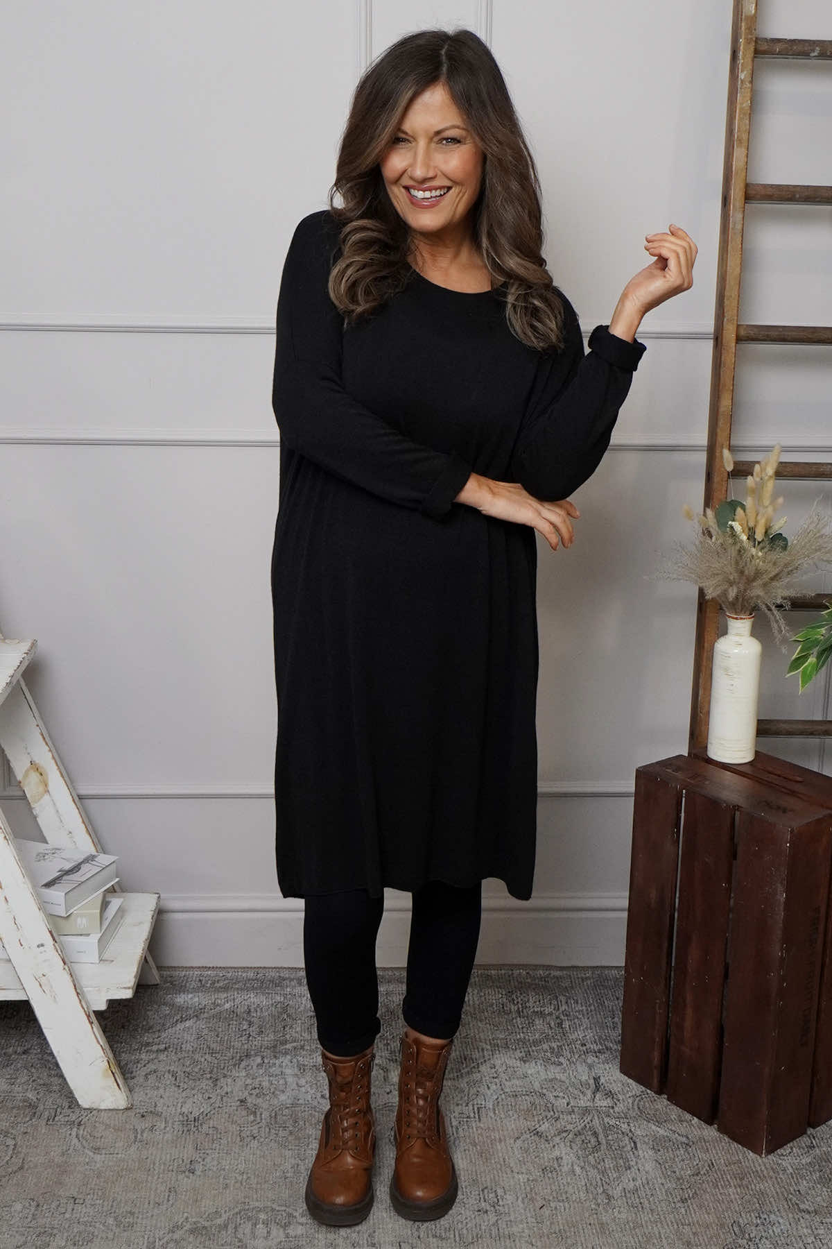 Maggie Knitted Tunic Black