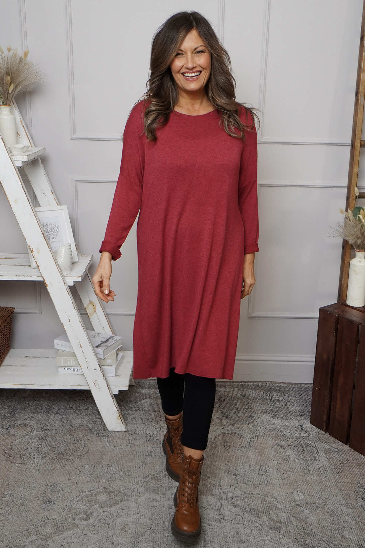 Maggie Knitted Tunic Red
