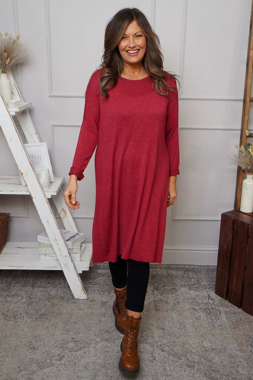 Maggie Knitted Tunic Red - Image 3