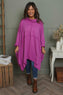 Posy Cowl Oversized Cotton Top Magenta
