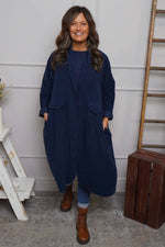 Kapri Needlecord Jacket Navy Navy - Kapri Needlecord Jacket Navy